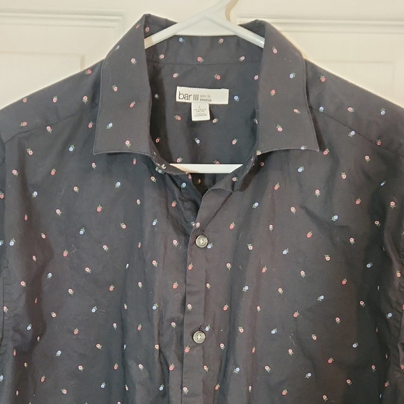 Bar III Men's Black Shirt with Multicolor Dots - Picture 2 of 4